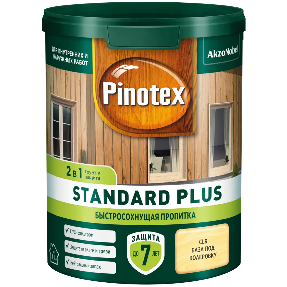 PINOTEX Standard Plus - антисептик для древесины с УФ-защитой 0.9 л 86544010 STLM-0069898 - Вид №1