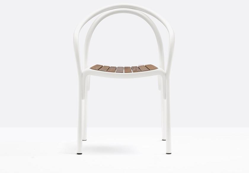 Pedrali Садовый стул из алюминия и дерева с подлокотниками Soul 3746 - Вид №1