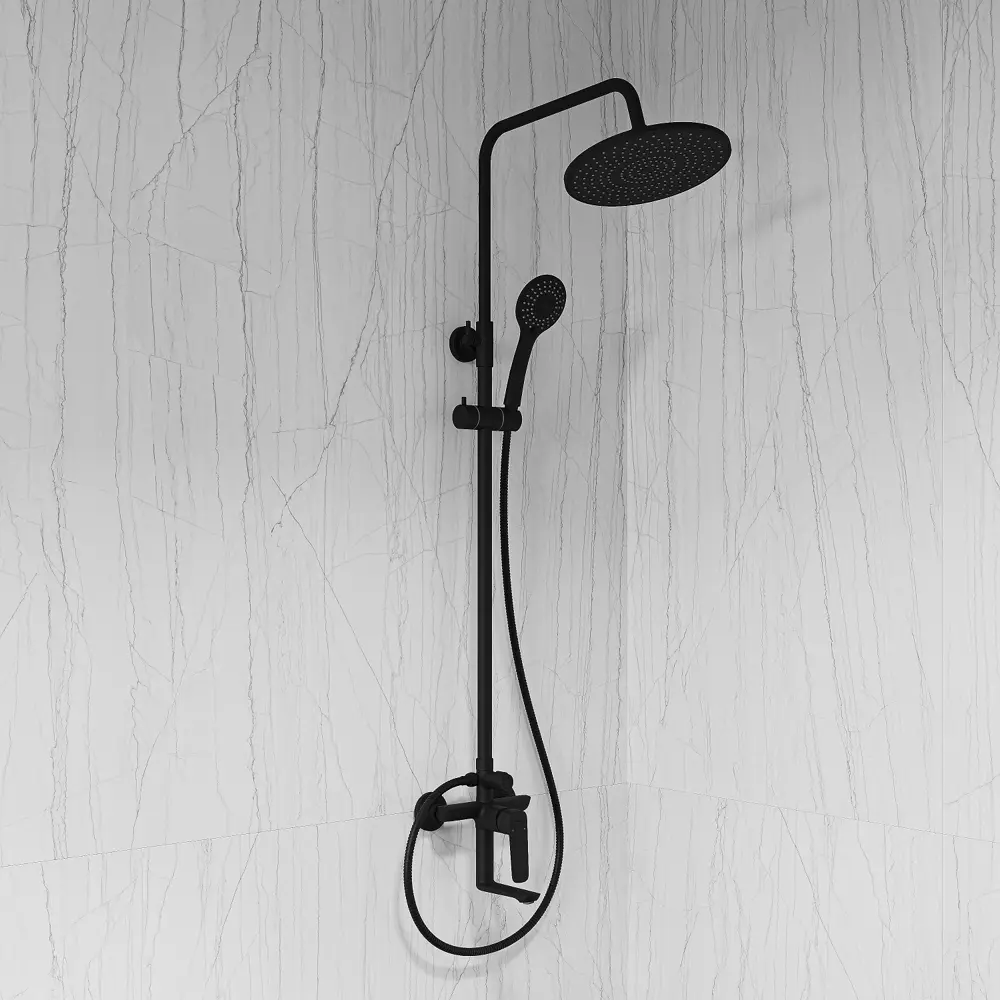 Душевая система Iddis Token со смесителем 3 режима цвет черный STLM-2141862 - Вид №1