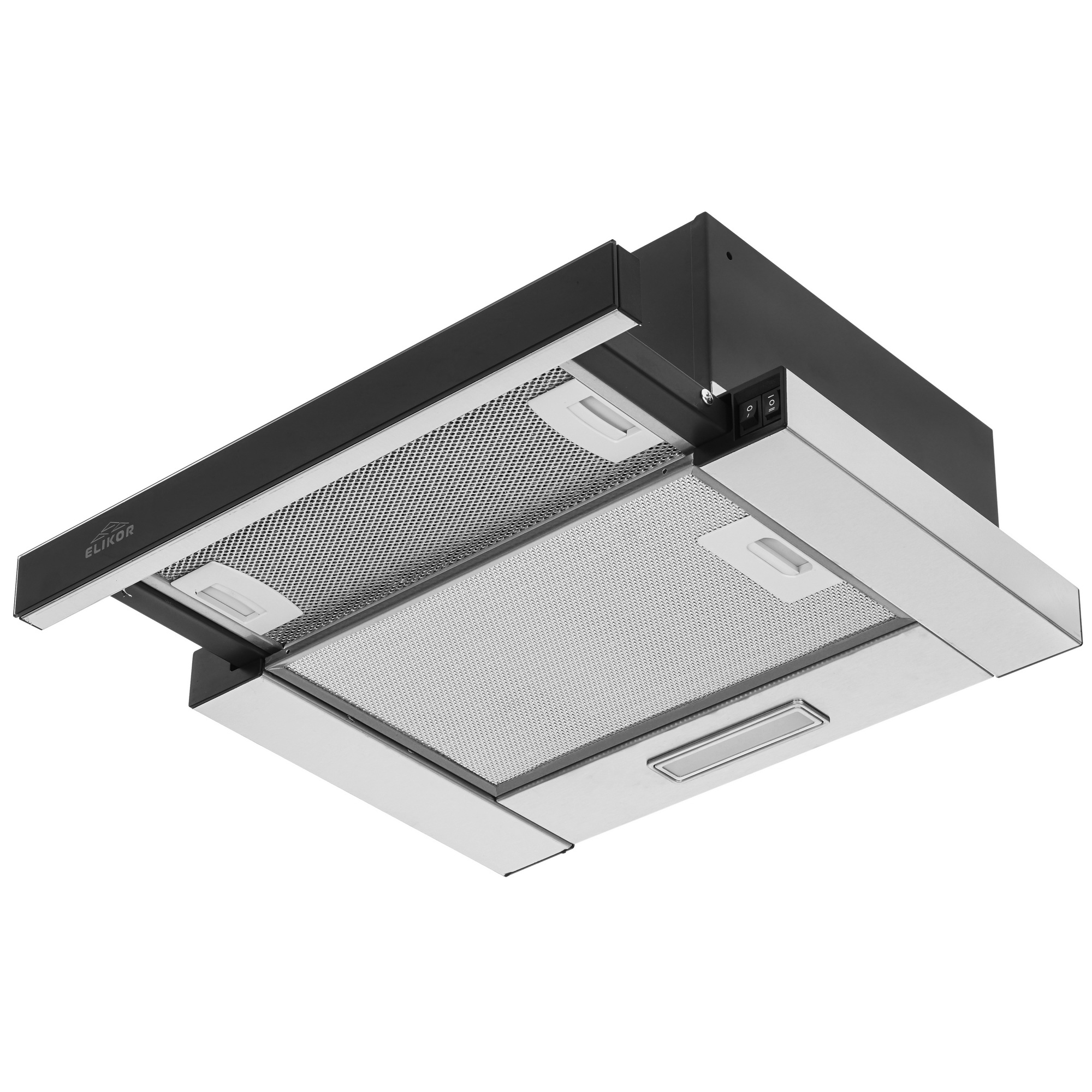 1183417 Вытяжка телескопическая ELIKOR Интегра Glass 45Н-400-В2Д серебристый/черный STDN-0151819 - Вид №2
