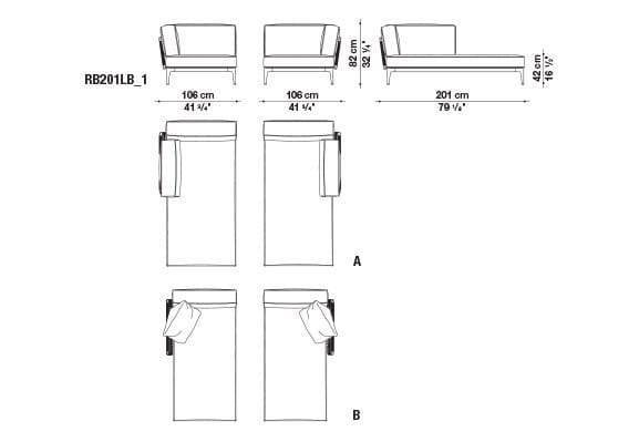Ткань сад диван B&B Italia Outdoor смородина ARCH-00042710 - Вид №12