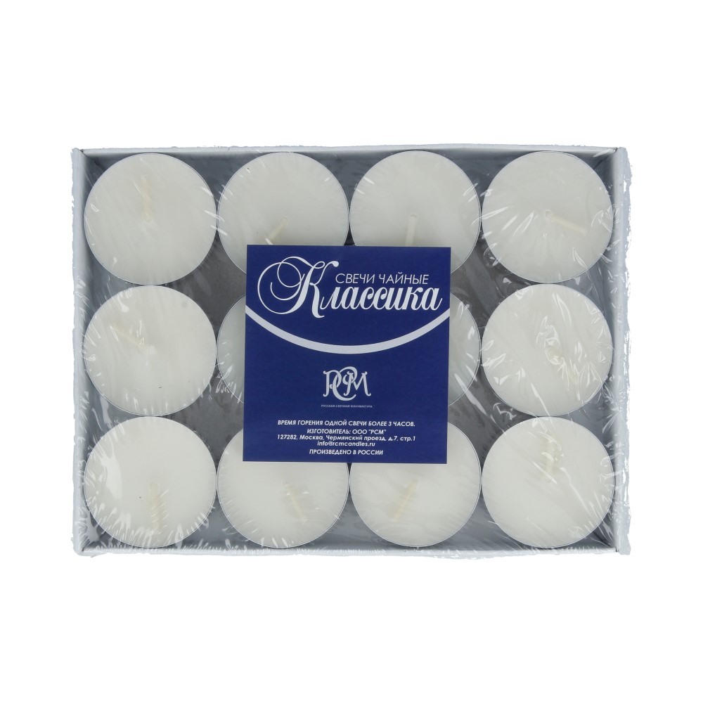 1202400 Свеча чайная 4 х 1 см 215 г 24 шт. РСМ 