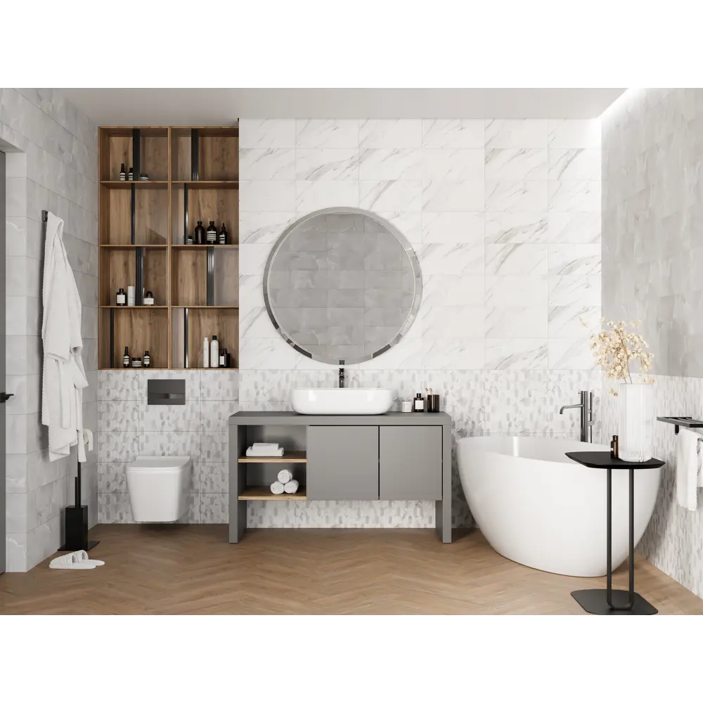 Плитка настенная Mersey Hexo A0554H24105 20x40 см 1.6 м² матовая цвет серый 89352905 STLM-2187289 Santreyd - Вид №8