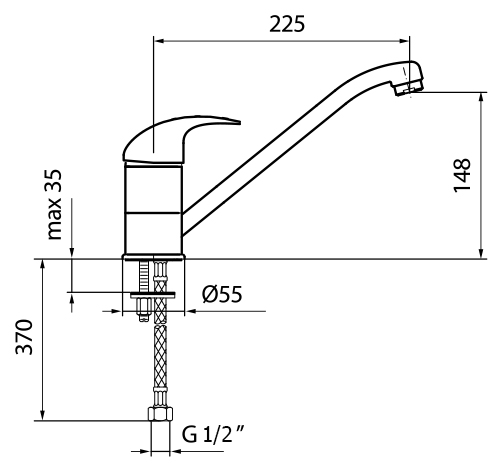 SX920102015 Смеситель для кухни Webert Sax - Вид №1