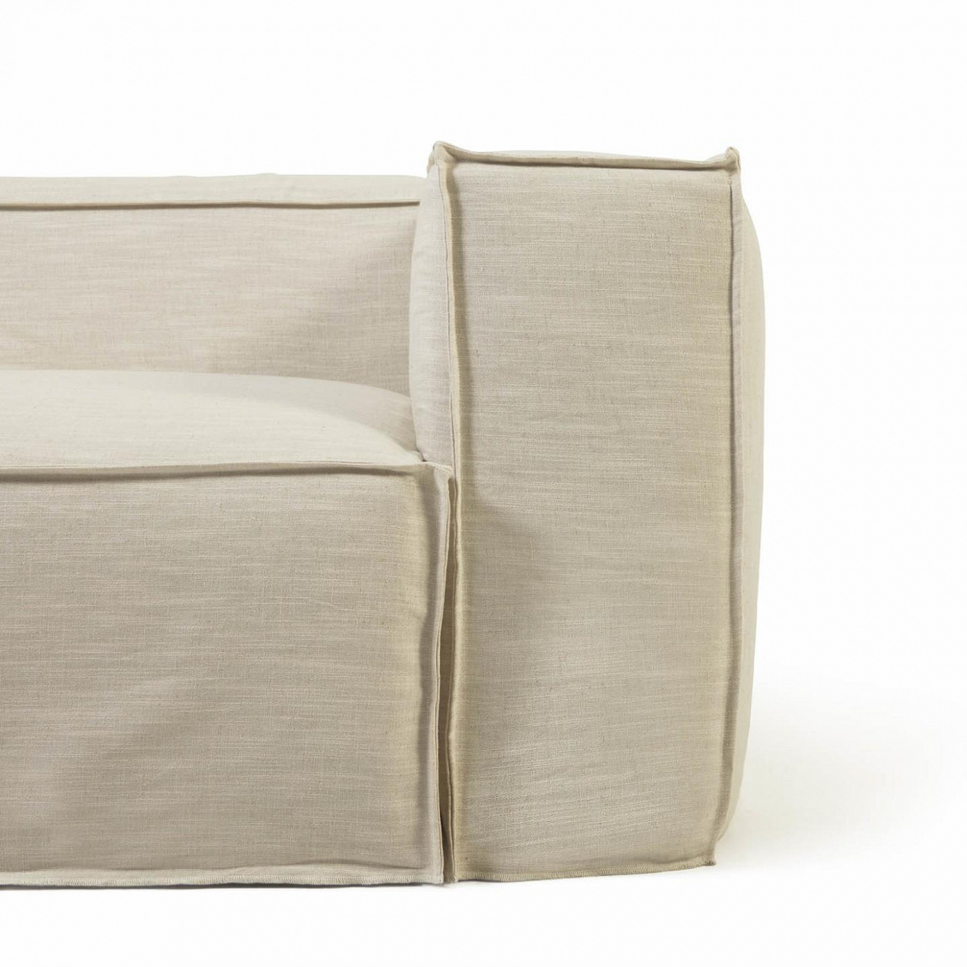 107969 3-х местный диван со съемными чехлами из белого льна La Forma Blok