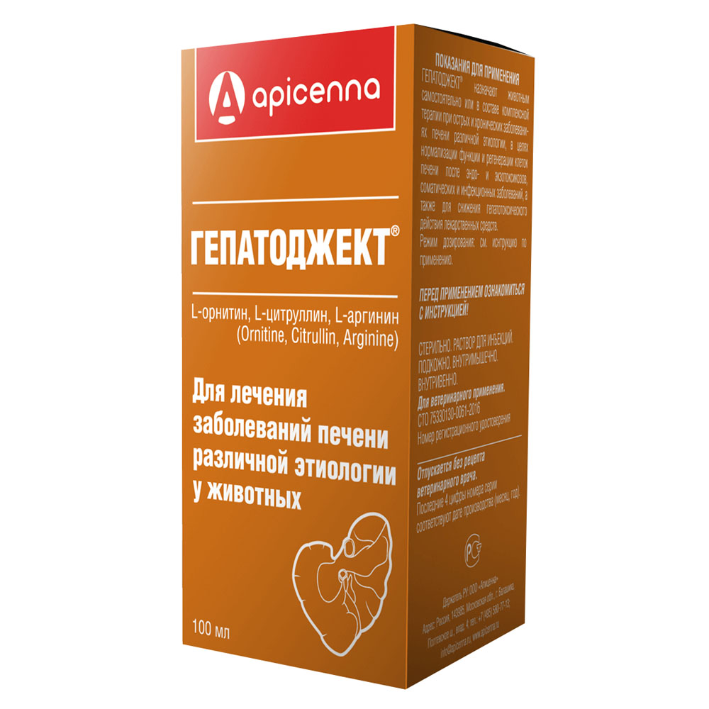 ПР0051302 Раствор Гепатоджект для лечения заболеваний печени 100мл Apicenna 