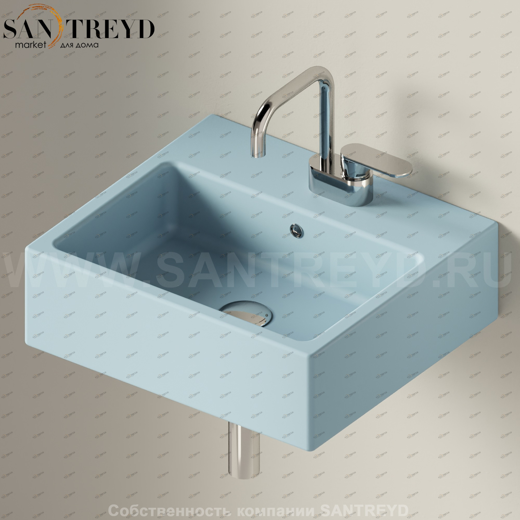 5058.5014 Подвесная раковина настенная прямоугольная Ceramica Flaminia Acquagrande