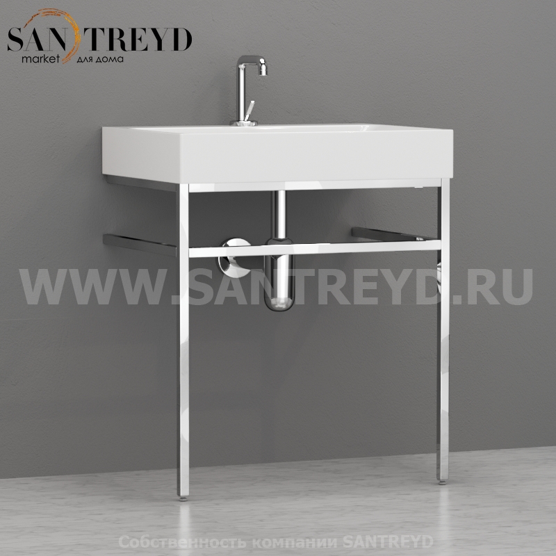 9121K1 Структура напольная из хромированной латуни под умывальник 70 см Kerasan Cento Италия