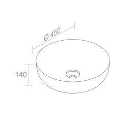 L615T0R0V0100 Раковина накладная ELITE ROUND M 450х450х140 мм без перелива Белый глянцевый AeT ITALIA - Вид №1