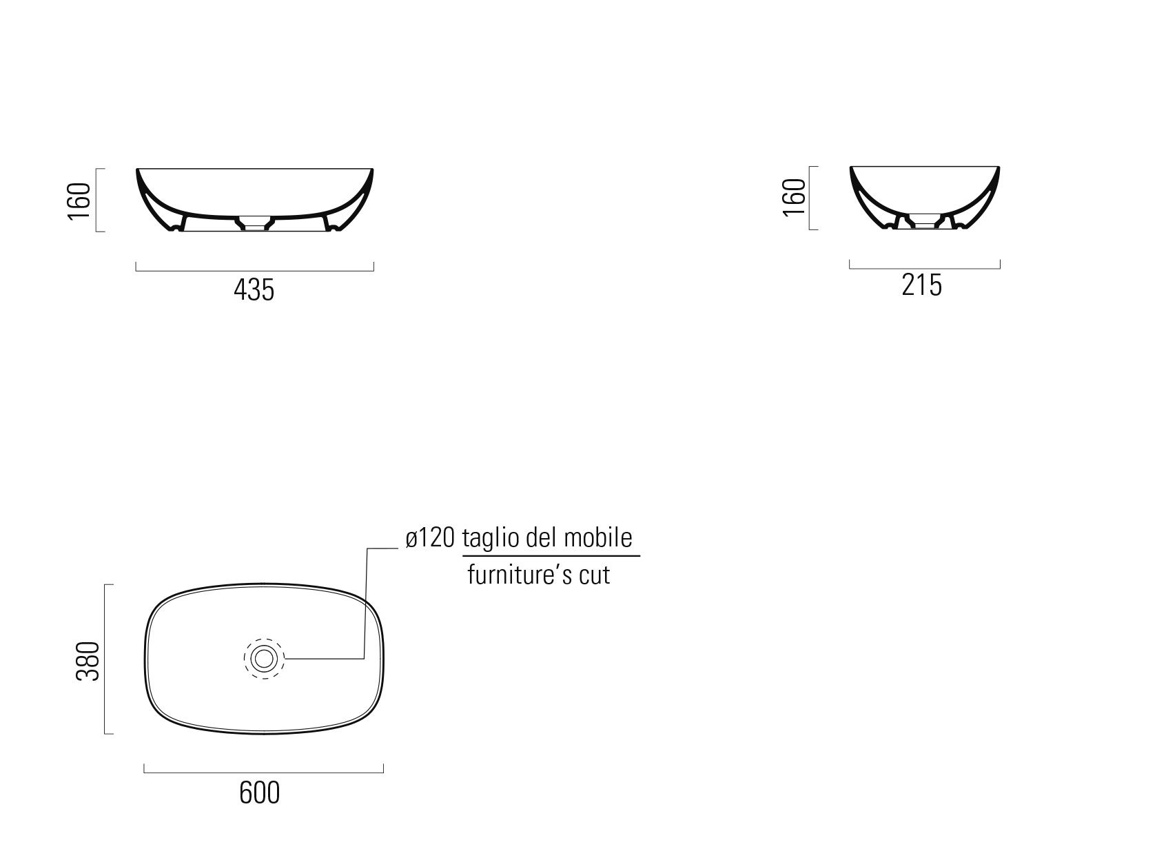Керамическая прямоугольная столешница GSI ceramica Nubes ARCH-00047111 - Вид №2