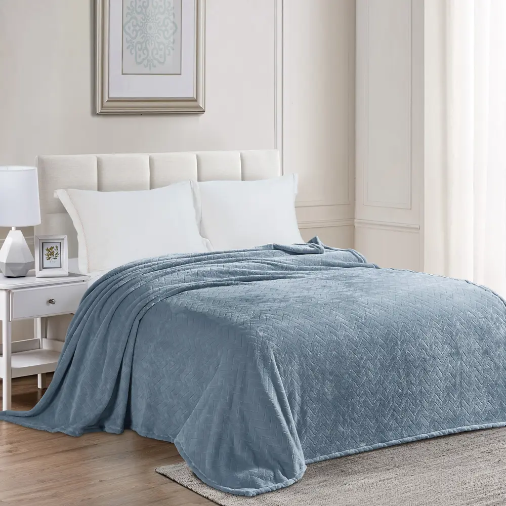 Плед Kazan 140x200 см велсофт цвет серо-синий СТОЛИЦА ТЕКСТИЛЯ STLM-2204899 - Вид №4