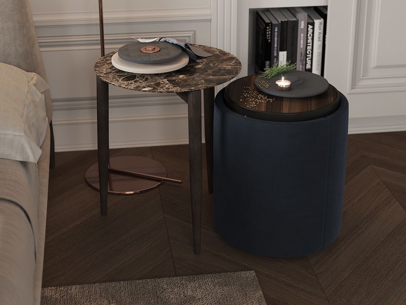 Пуф / журнальный столик из ткани PRADDY Metro ARCH-00103690 - Вид №3