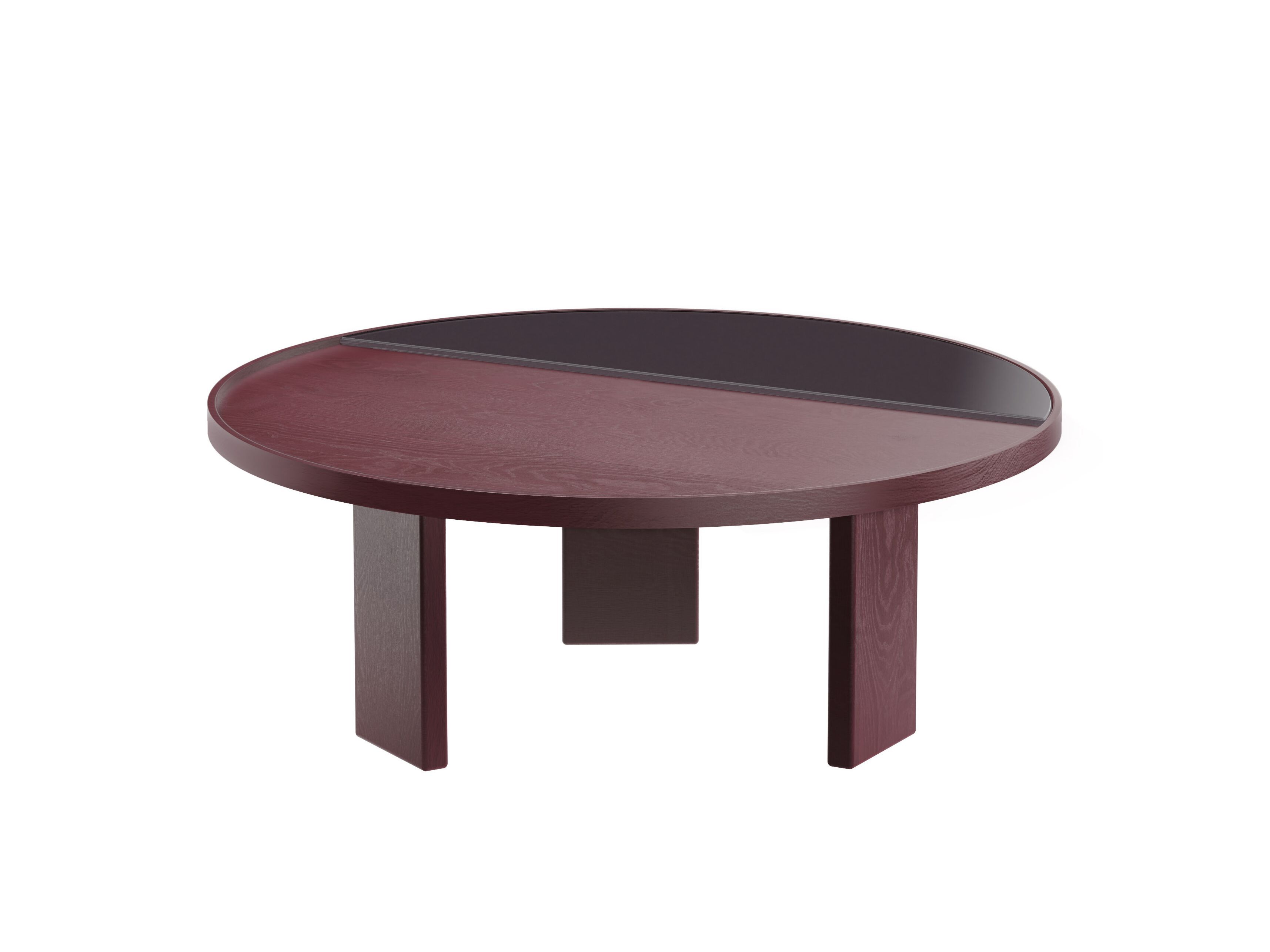 Круглый журнальный столик из дерева и стекла Noah Living Piet ARCH-00067689