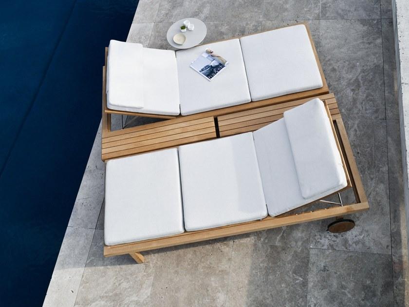 TRIBÙ Садовая кушетка из тика на колесиках Vis à vis 01741 - Вид №2