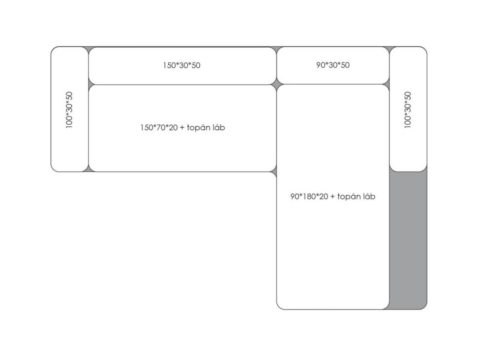 Тканевый диван с полуостровом HANNABI Topan ARCH-00061544 - Вид №4