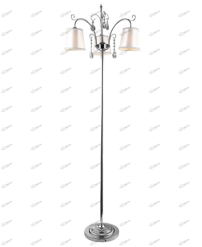 Торшер с абажуром на 3 лампы белый "Августа" 1009/3F-CR LUMIEN HALL АВГУСТА 00-3948886 Белый