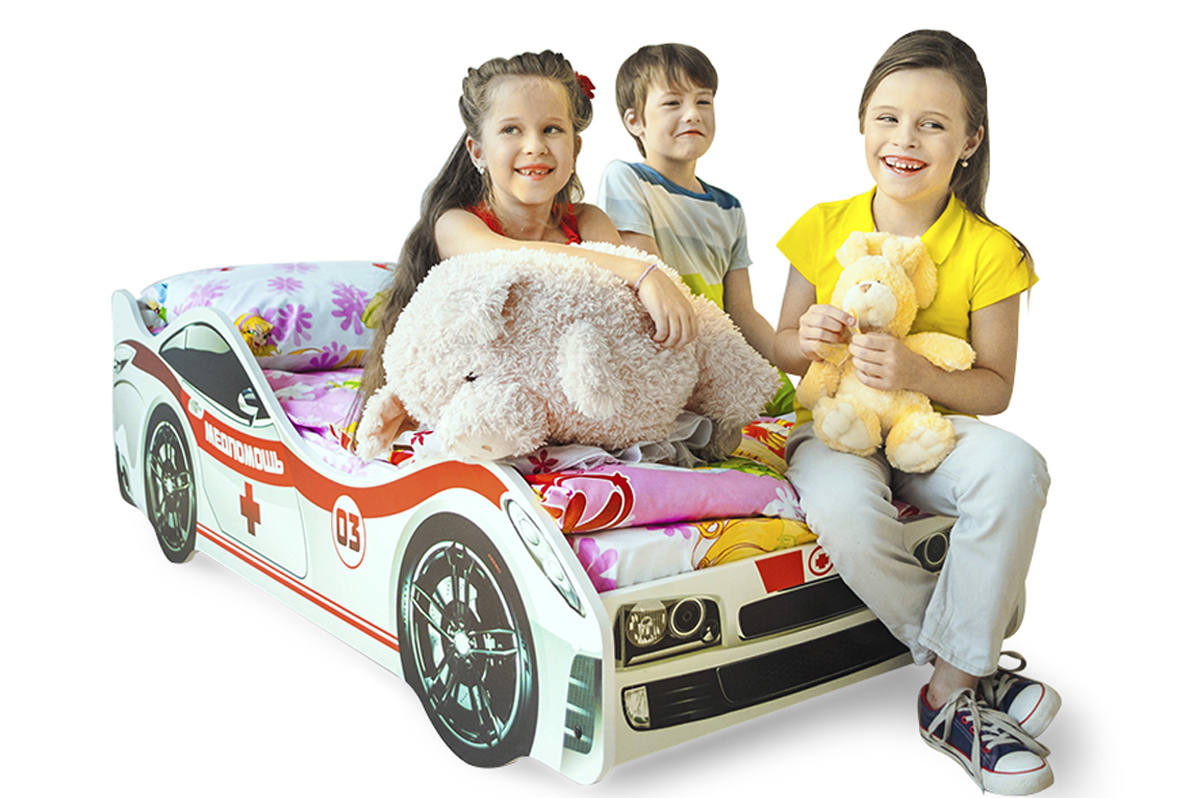 Детская кровать-машина "Медпомощь" БЕЛЬМАРКО  326749 Белый Santreyd  - Вид №2