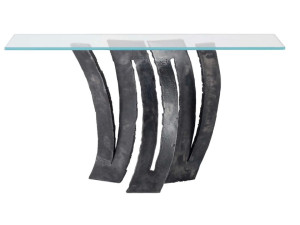 Прямоугольная консоль из железа и стекла