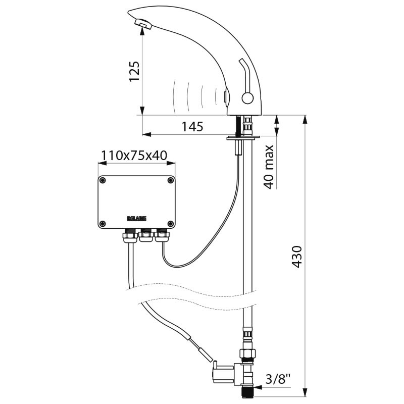 494000LH Сенсорный смеситель TEMPOMATIC MIX 2 DELABIE  - Вид №1