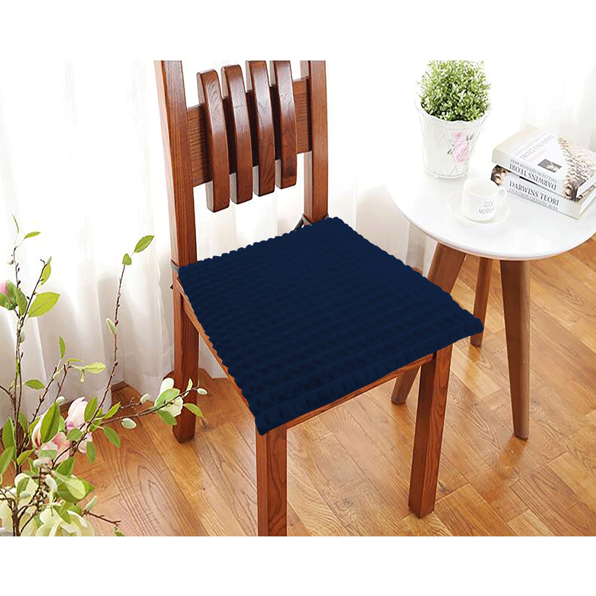 82234003 Галета для стула Плюш 40х40 см тёмно-синяя Santreyd  - Вид №3