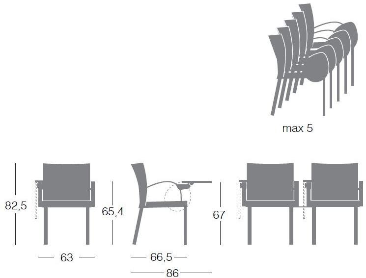 Segis Стул для конференций штабелируемый с откидной крышкой Gallery S0742 - Вид №3