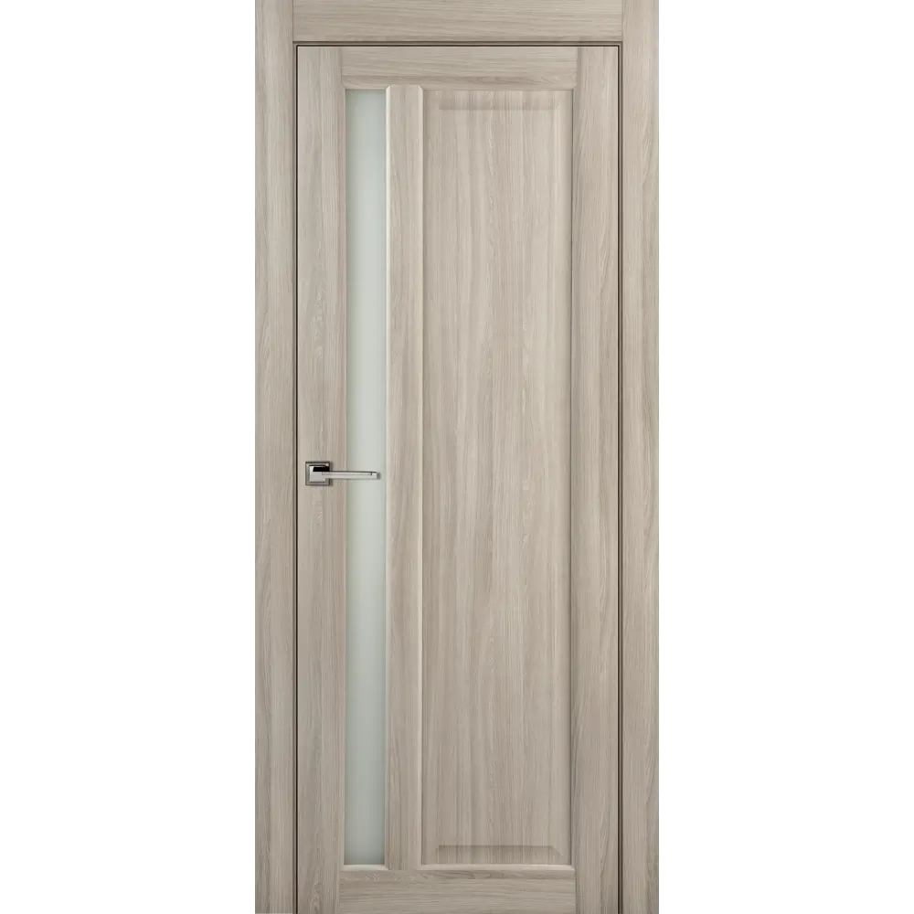 Дверь межкомнатная остеклённая Artens Мария 60x200 см ПВХ цвет шимо с замком в комплекте 82401335 STLM-2090081 