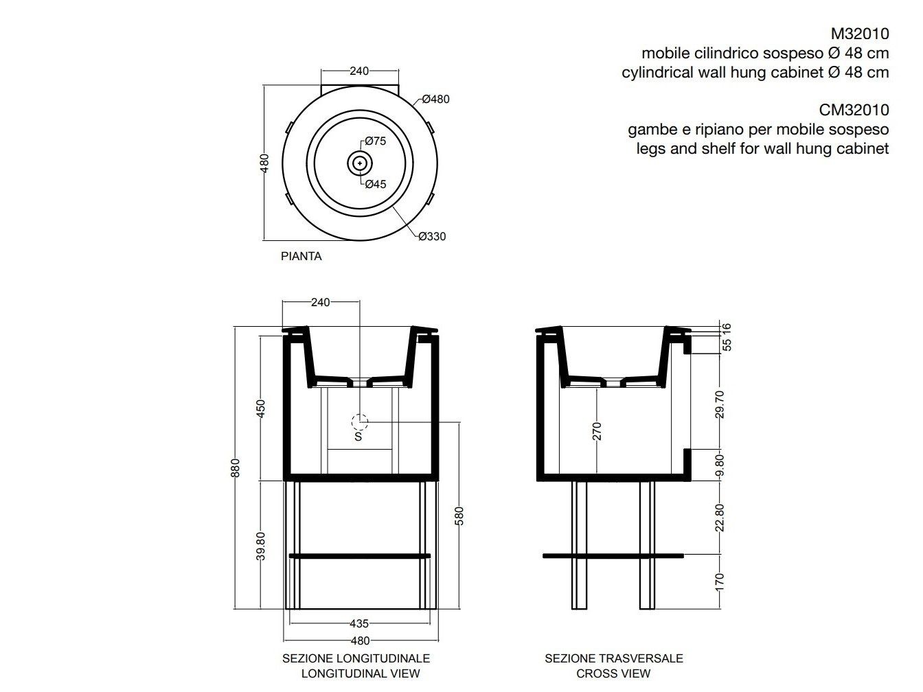 Напольный шкаф для умывальника из МДФ с дверцами Axa Skyland ARCH-00130359 - Вид №5