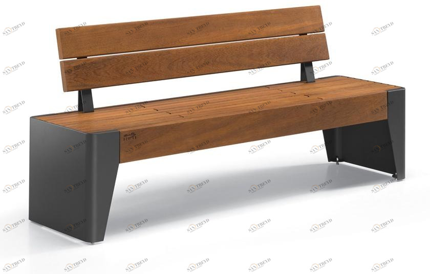 City Design Скамья из стали и дерева со спинкой Fòla Fòla s