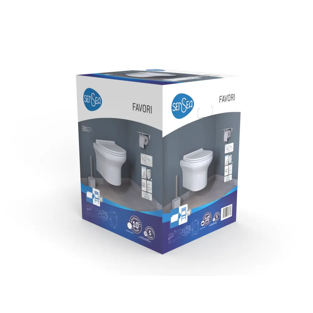 Унитаз подвесной Sensea Favori HDC770WH душевой смыв с сиденьем микролифт 83284360 STLM-2120894 - Вид №11
