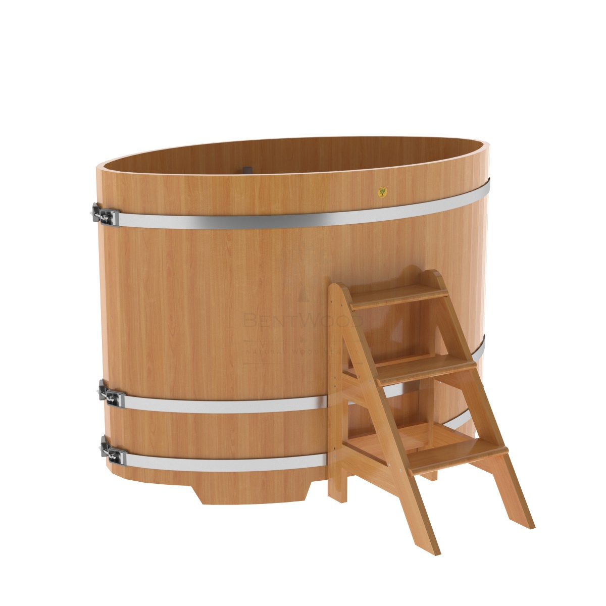 1171 Купель овальная из лиственницы 1,02х1,68х1,2 натуральная премиум Alyarus 