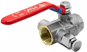 HLV-101245.№.01 Кран шаровой HLV Optima с дренажем и воздухоотводчиком