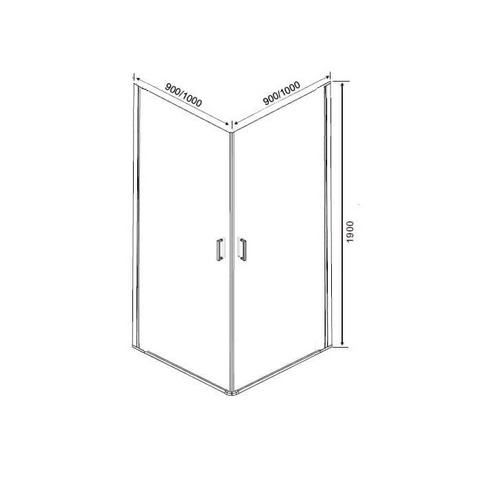 Orange E04-100TCR Душевой уголок из распашных универсальных дверей 90х90 см. хром Хром sun-id-1517252 - Вид №1