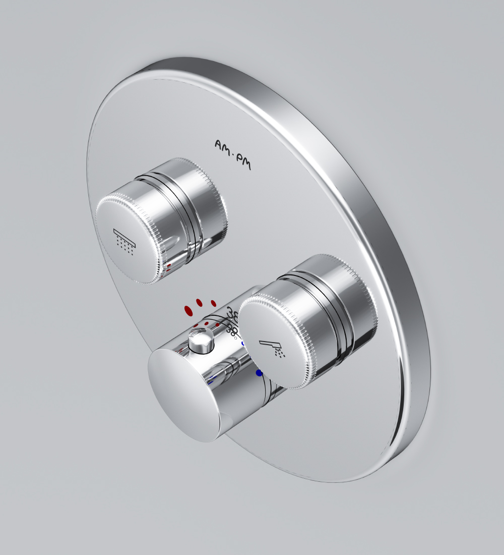 F50A85700 Inspire V2.0 TouchReel смеситель для 2 потребителей с термостатом монтируемый в стену х AM.PM Inspire 2.0  - Вид №1