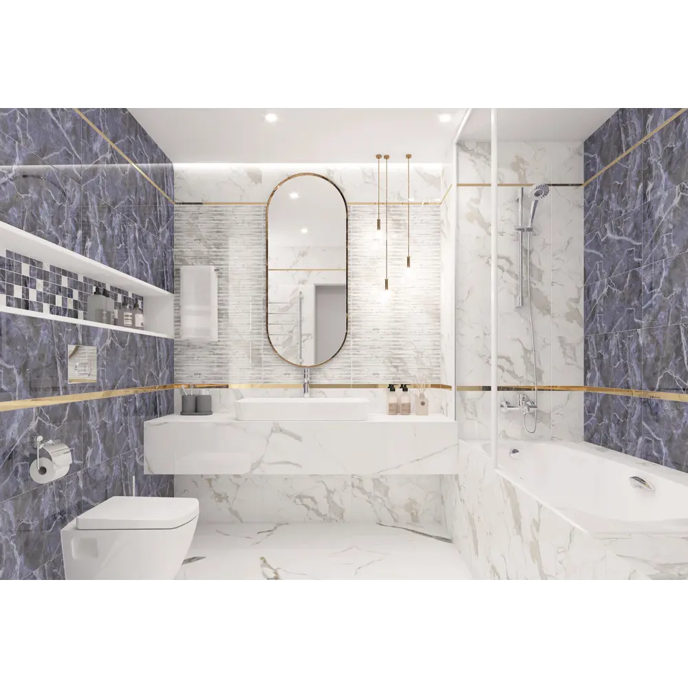 Декор настенный Нефрит-Керамика Laurel Sting 30x60 см глянцевый цвет белый STLM-2056930 - Вид №5