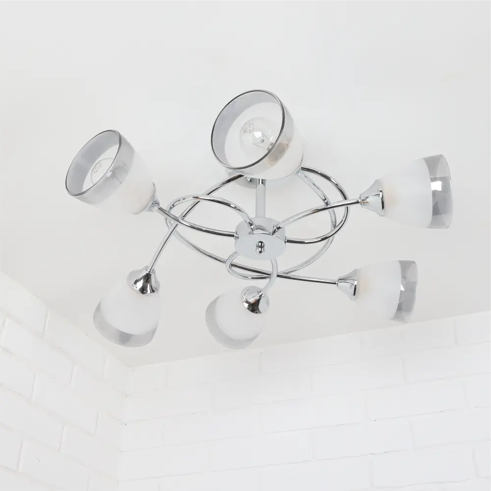 Люстра потолочная «Costa» 24000-6 6 ламп 18 м² цвет серебристый SCHAFFNER STLM-2075328 - Вид №4