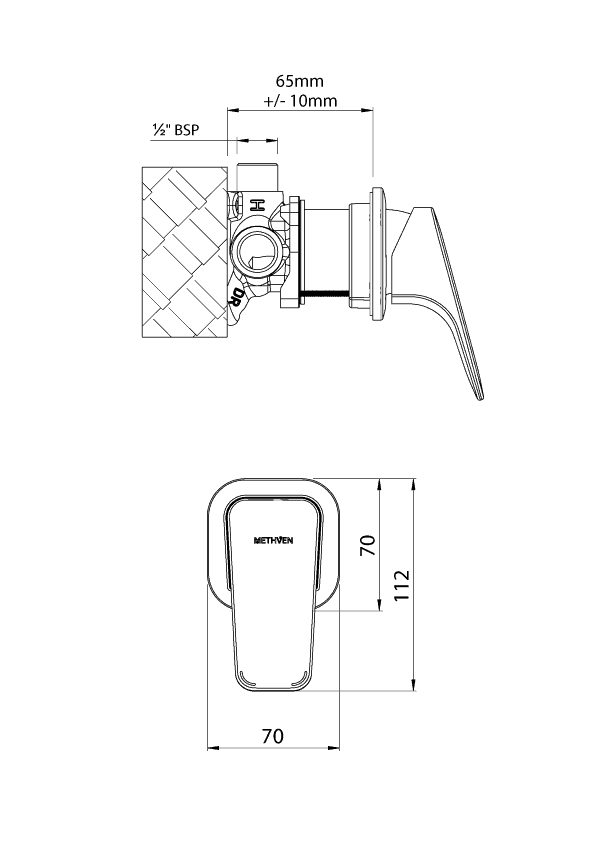 WAHPUSCP Смеситель для душа Waipori Mini Methven  - Вид №1