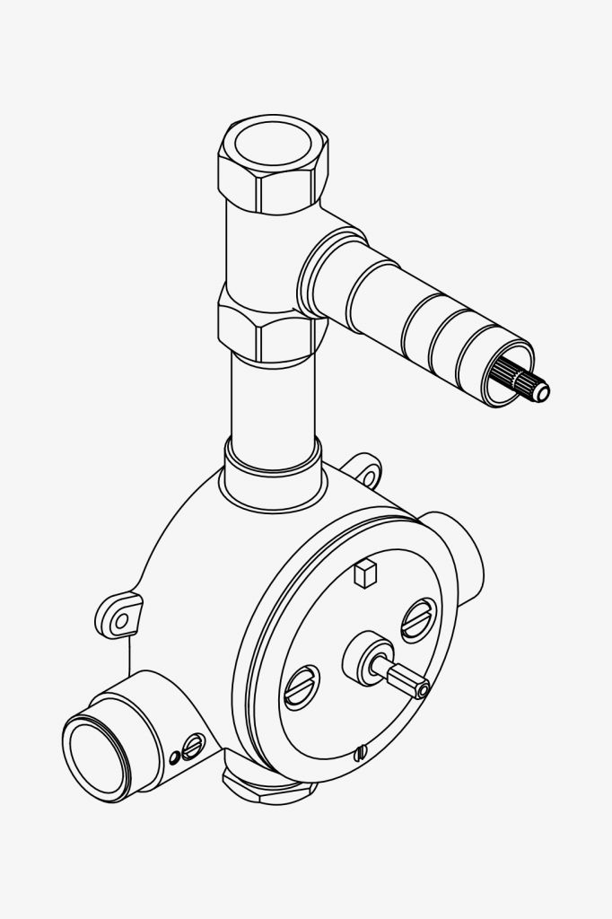 GUTH48 Универсальный термостатический клапан со встроенным клапаном регулировки объема Waterworks Universal