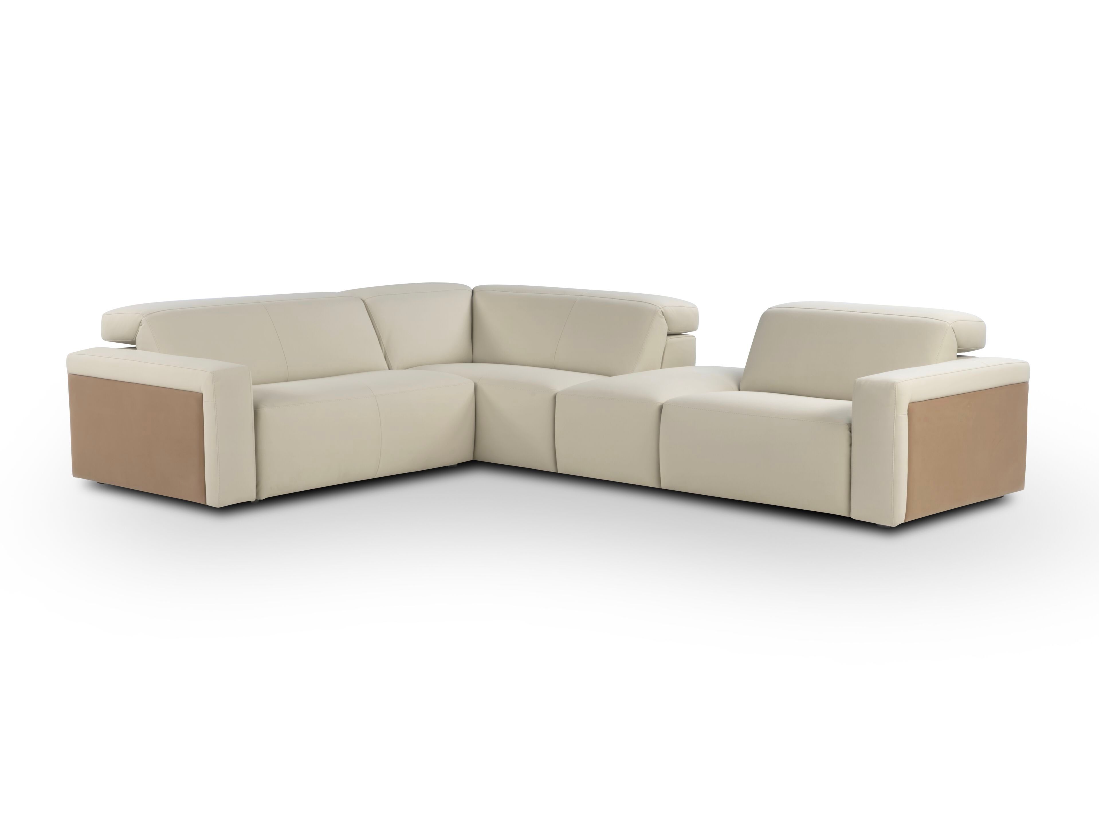 Кожаный угловой диван с электрическим движением Calia Italia премиум ARCH-00100084