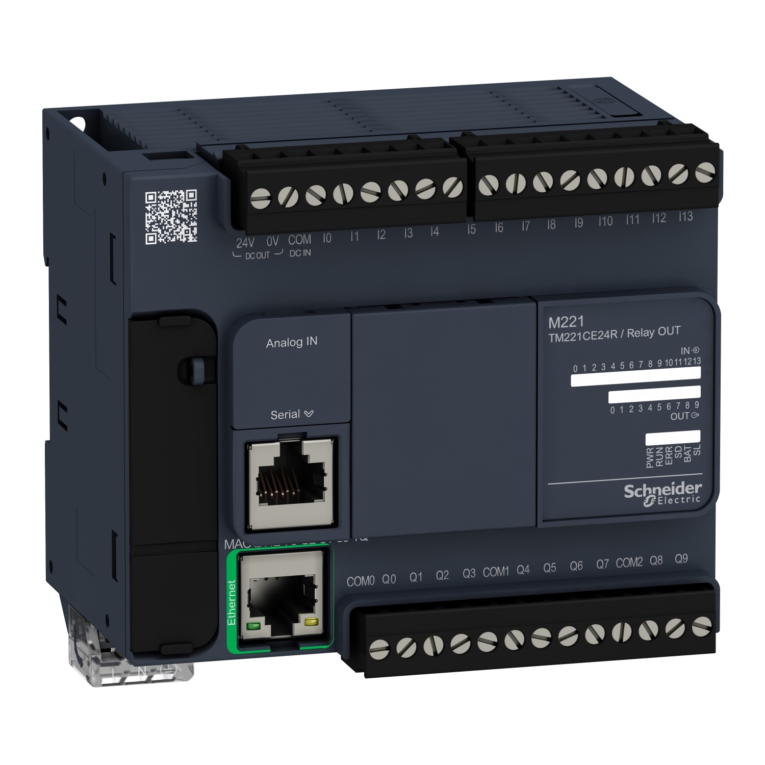 TM221CE24R КОМПАКТНЫЙ БАЗОВЫЙ БЛОК M221-24IO РЕЛЕ ETHERNET Schneider Electric OEM ПЛК Modicon 