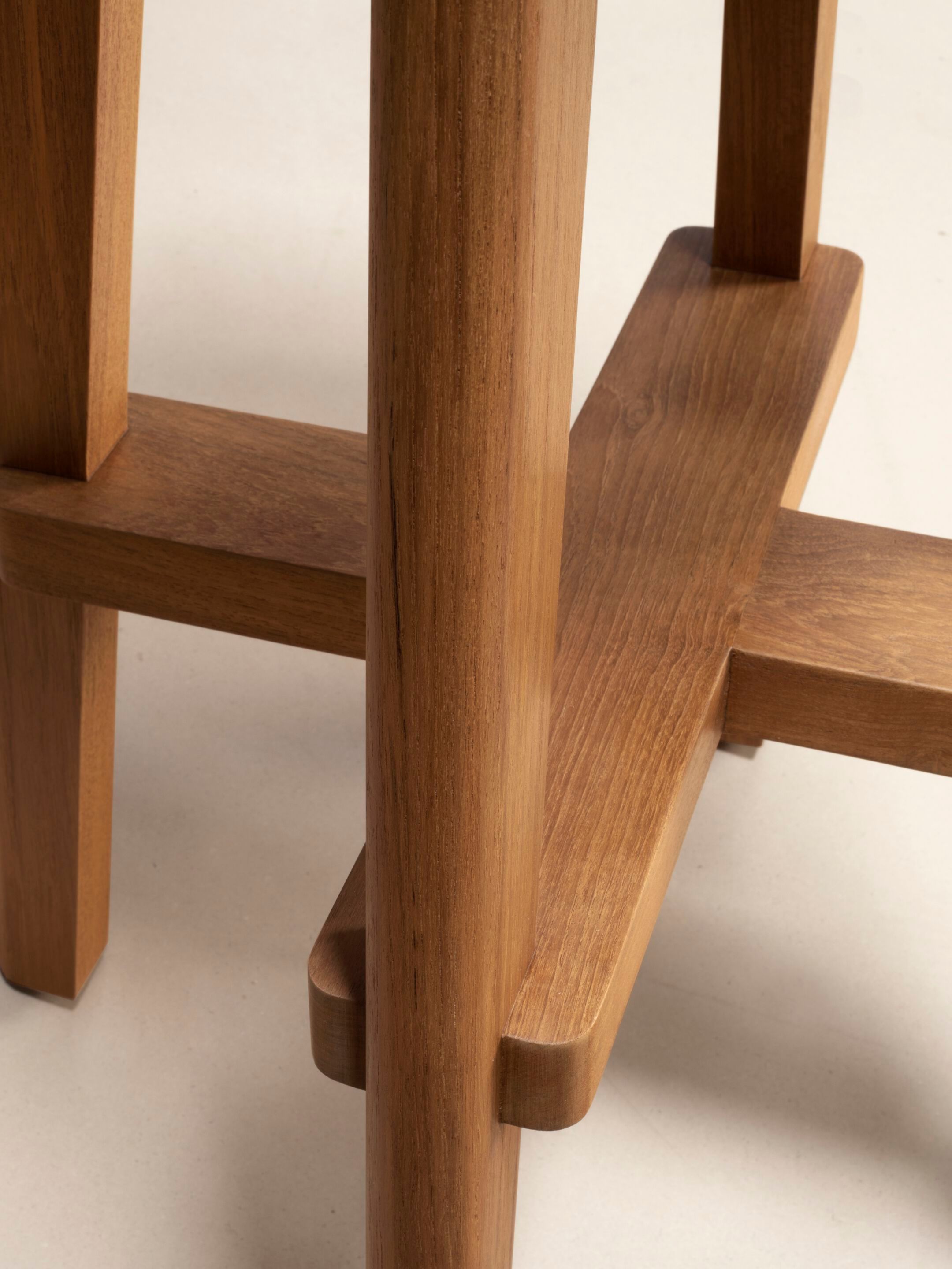 Высокий стул из тикового дерева с подставкой для ног Phantom Hands HIGH STOOL WITH CANE SEAT ARCH-00031194 - Вид №6