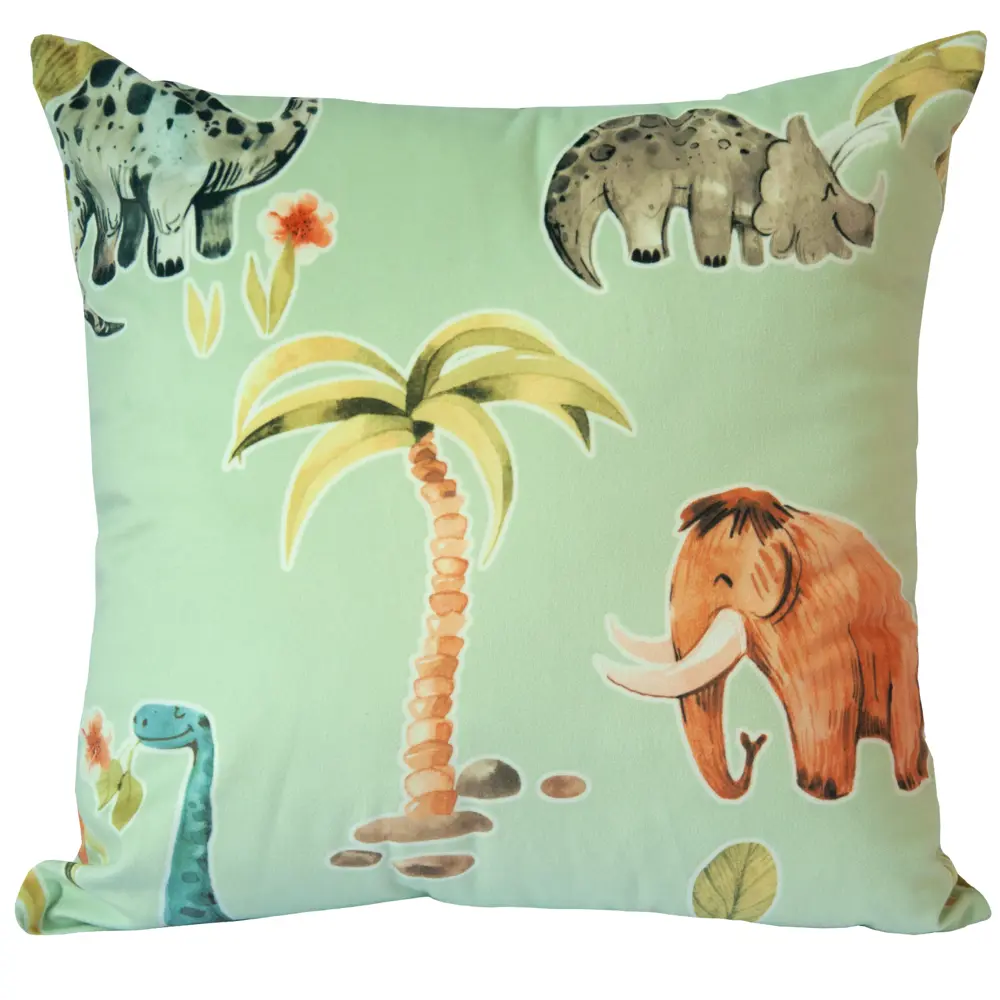 Декоративная подушка Seasons Динозавры 40x40 см цвет зеленый STLM-2018504