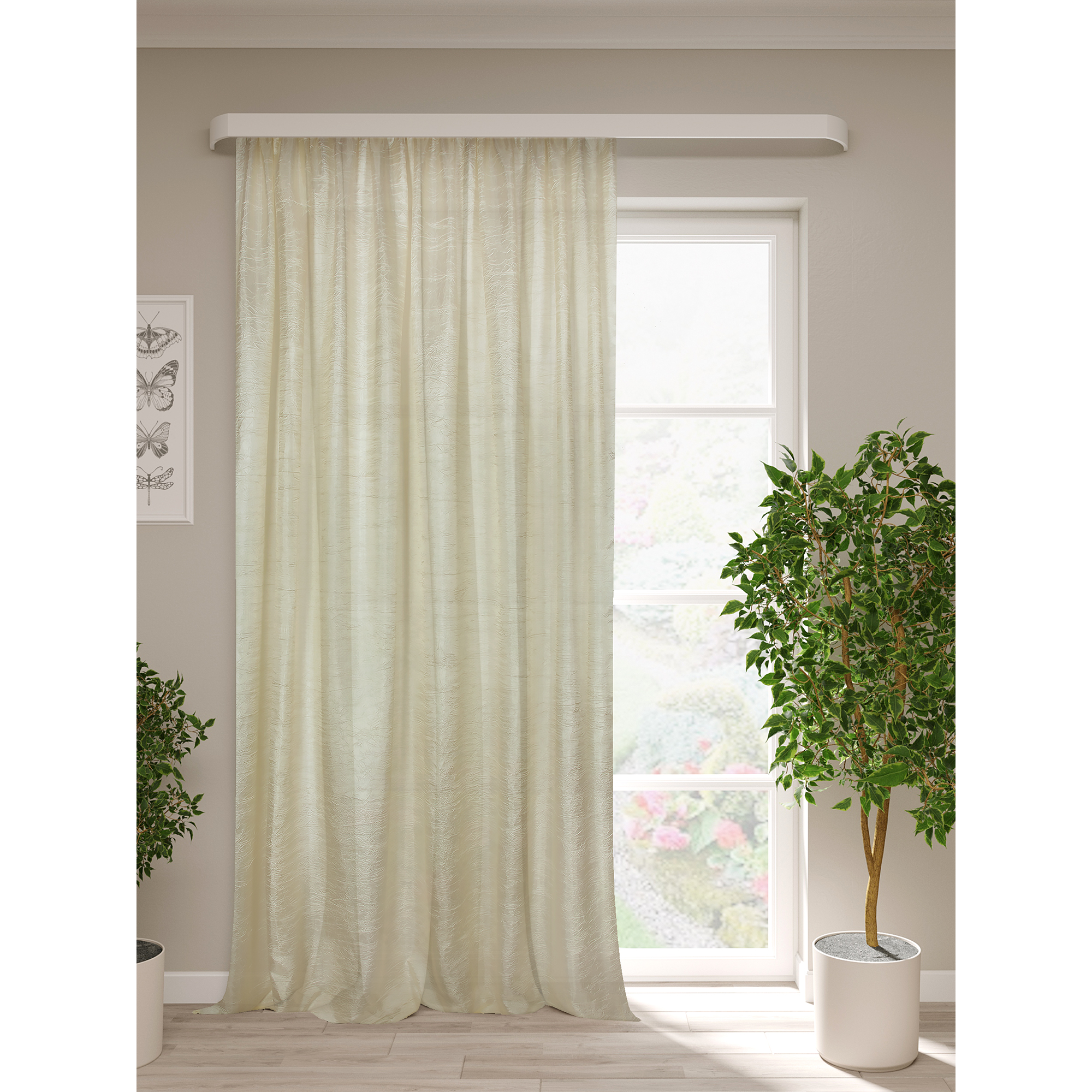 Тергалет ТОРГОВЫЙ ДОМ ТЕКСТИЛЬ - жатая ткань экрю для изысканных штор 81959965 STLM-0015398 - Вид №5