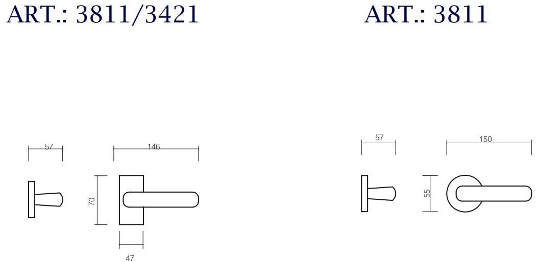 Pasini Ручка из латуни на розетке  3811  - Вид №2