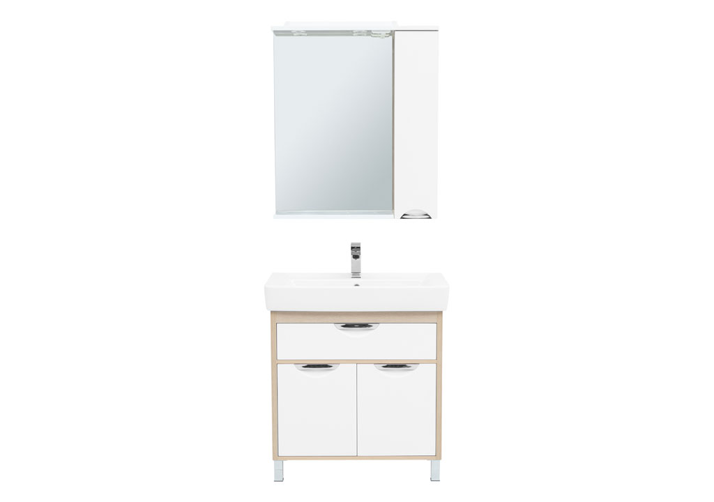 Мебель для ванной Aquanet Гретта 80 New светлый дуб (1 ящик, 2 дверцы) 00239432 - Вид №2