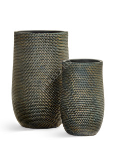 41.1021-0049-GG-55 Кашпо  ERGO - серия Oriental - Высокая чаша - Окись с с золотой патиной Цветочная коллекция