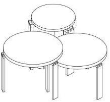 IFT Низкий штабелируемый круглый стол из ясеня sun-id-1487691 - Вид №2