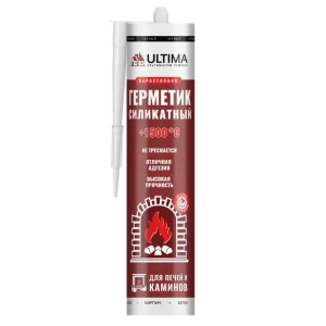 Герметик силикатный Ultima 1500 для печей черный 260 мл