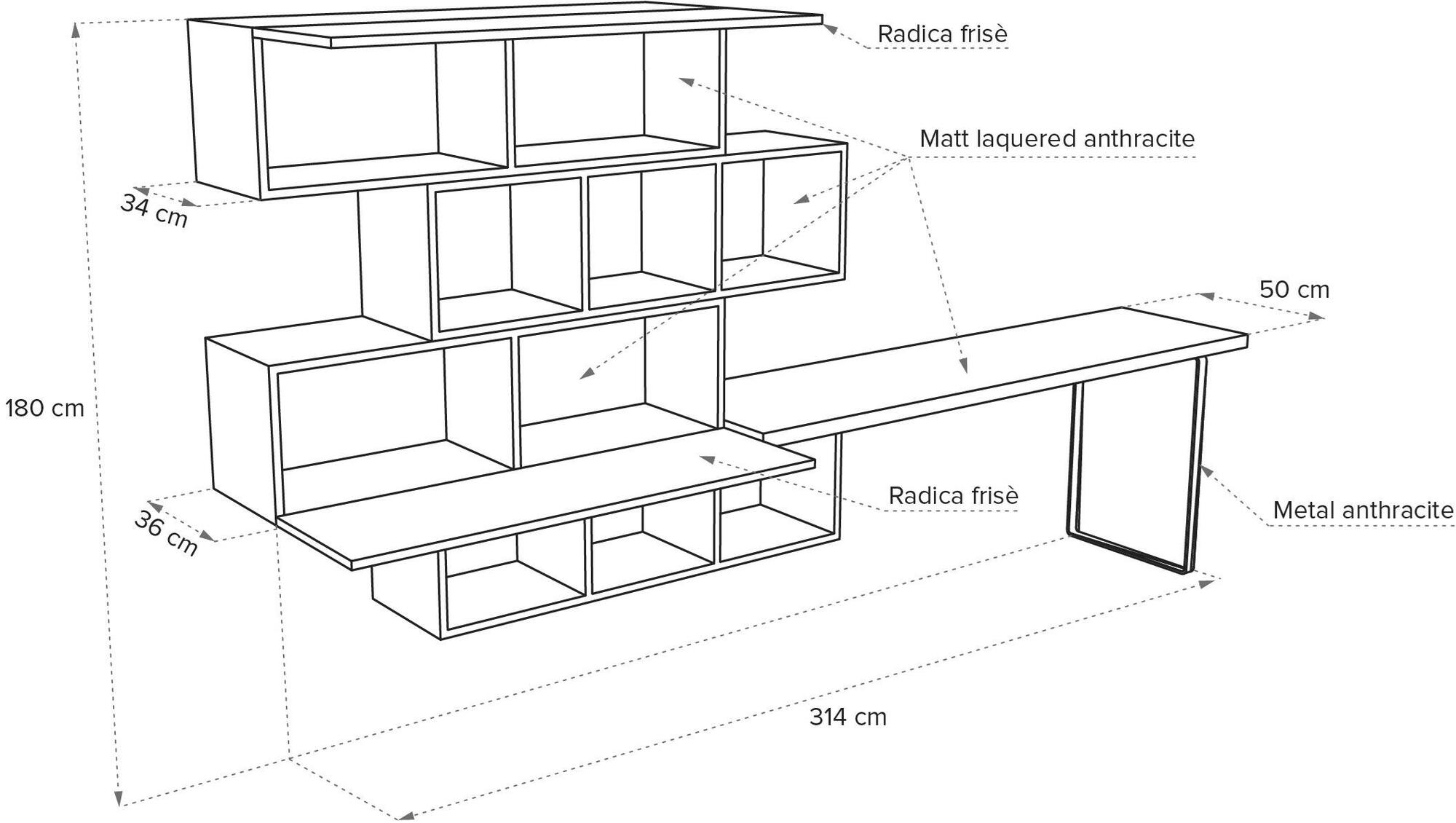 Natuzzi Модульная лакированная стенка для хранения sun-id-1395891 - Вид №9