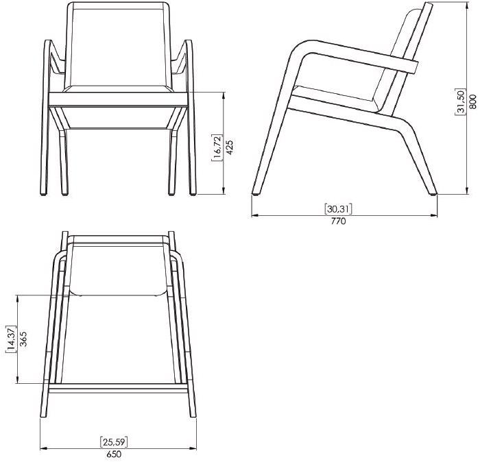 Prieto Studio Кресло из дерева с подлокотниками  Umb001  - Вид №5