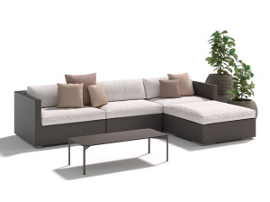 Модульный садовый диван из синтетического волокна